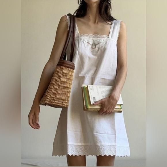 Damson Madder Dresses & Skirts - Damson Madder Nancy Linen Blend Pinafore Mini Dress EU 16/ US 12